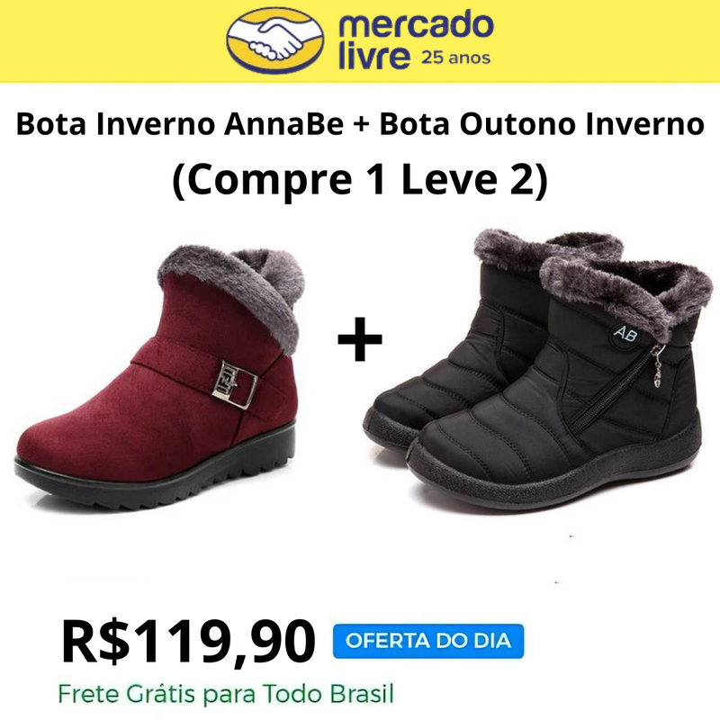 Bota Inverno AnneBe + Bota Feminina Outono Inverno