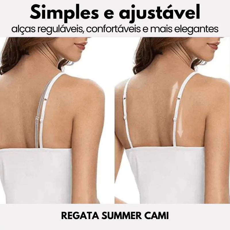 Camiseta Regata com Sutiã Embutido Summer Cami (Compre 2 leve 5)